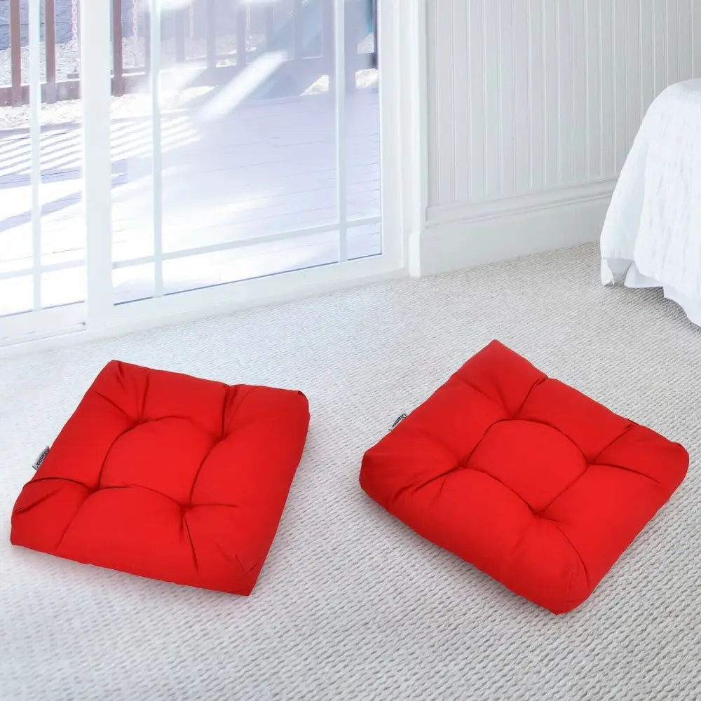 21 Inch x 21 Inch Patio Chair Seat Cushion Pads for Indoor and Outdoor-Red - Red - Outdoor Furniture Accessories