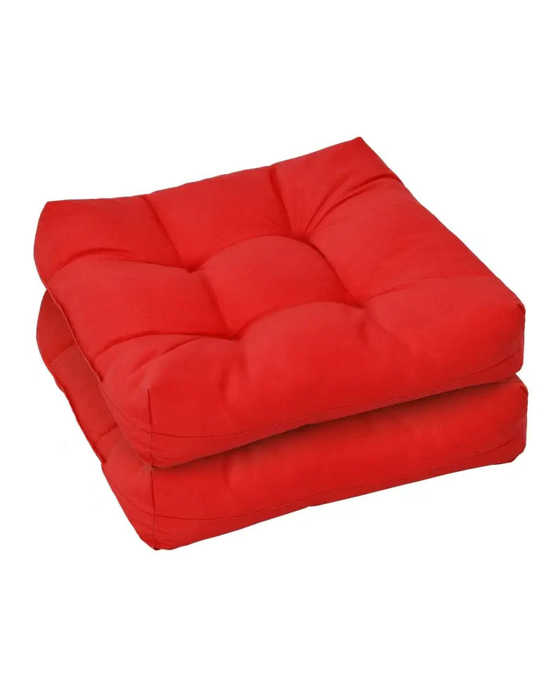 21 Inch x 21 Inch Patio Chair Seat Cushion Pads for Indoor and Outdoor-Red - Red - Outdoor Furniture Accessories