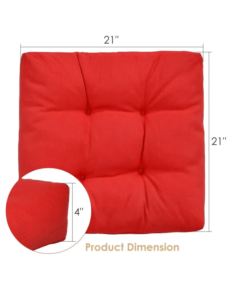 21 Inch x 21 Inch Patio Chair Seat Cushion Pads for Indoor and Outdoor-Red - Red - Outdoor Furniture Accessories