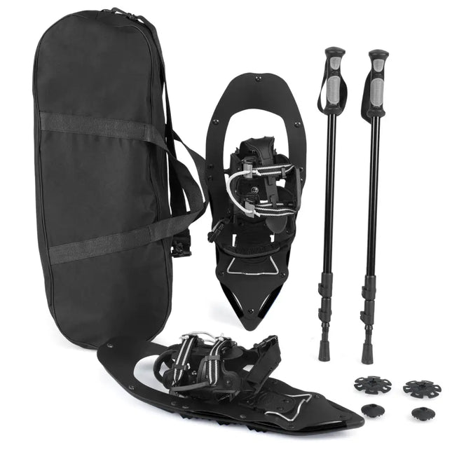 21 Snowshoes with Trekking Poles-Black - Black - Winter Sports & Activities