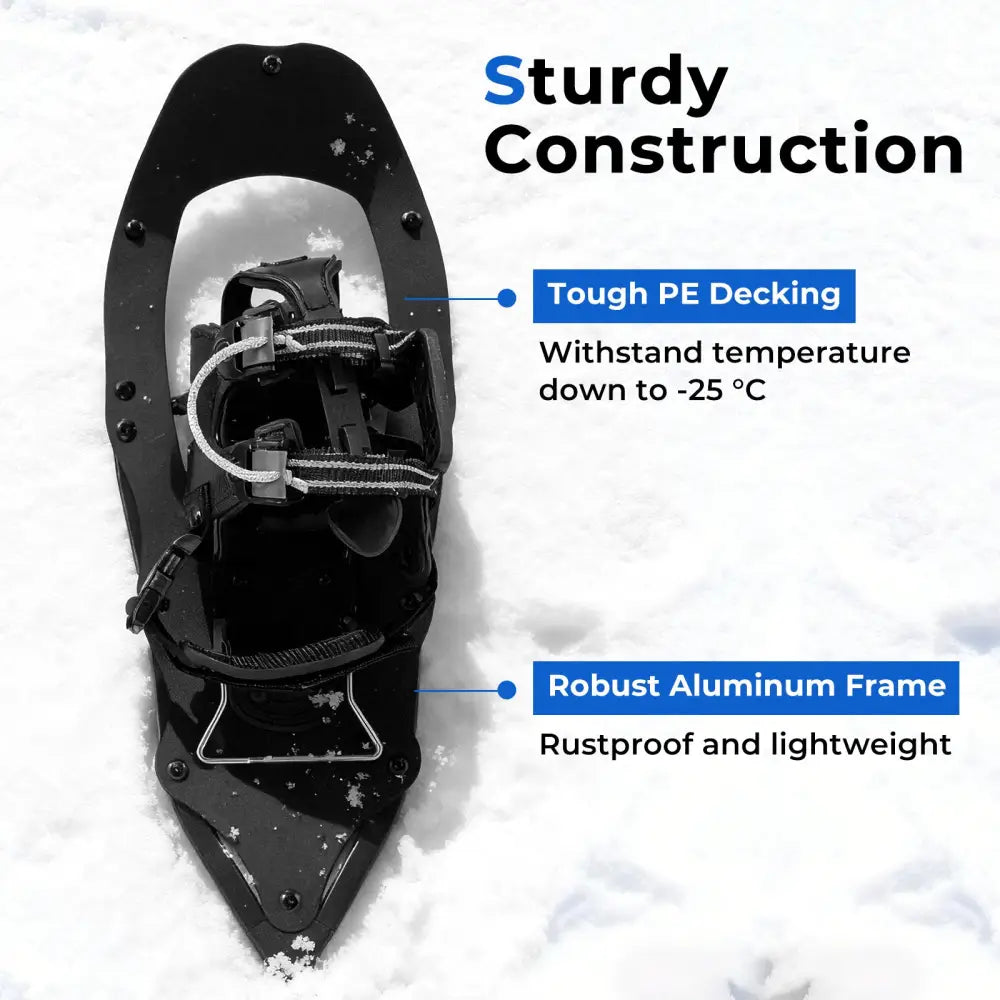 21€ Snowshoes with Trekking Poles-Black - Black - Winter Sports & Activities