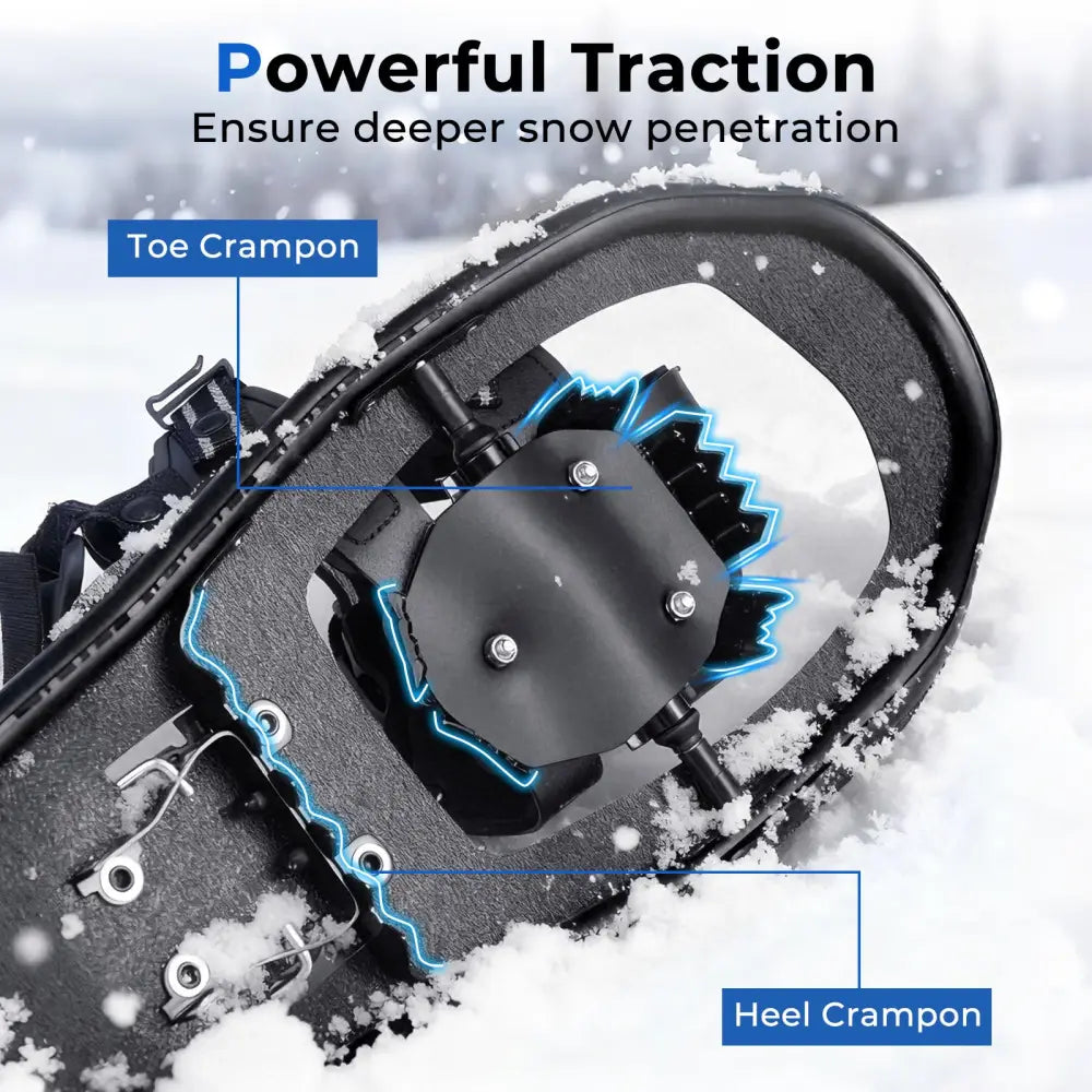 21€ Snowshoes with Trekking Poles-Black - Black - Winter Sports & Activities