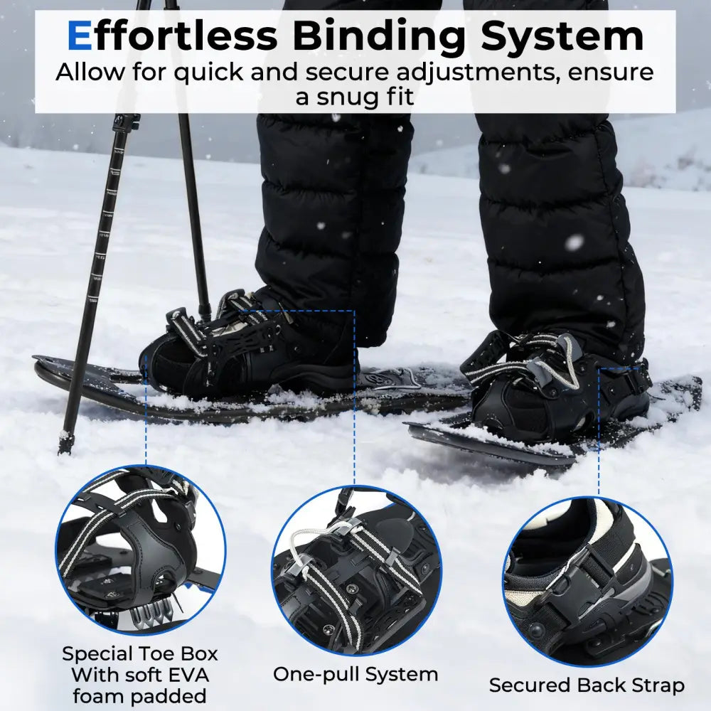 21€ Snowshoes with Trekking Poles-Black - Black - Winter Sports & Activities