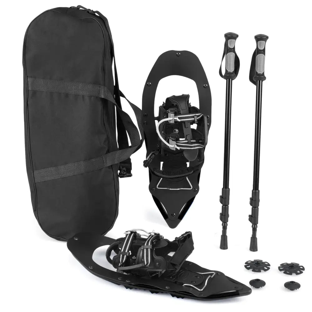 21€ Snowshoes with Trekking Poles-Black - Black - Winter Sports & Activities