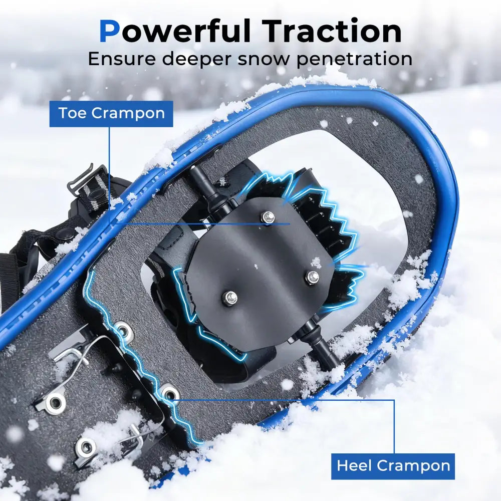 21€ Snowshoes with Trekking Poles-Blue - Blue - Winter Sports & Activities