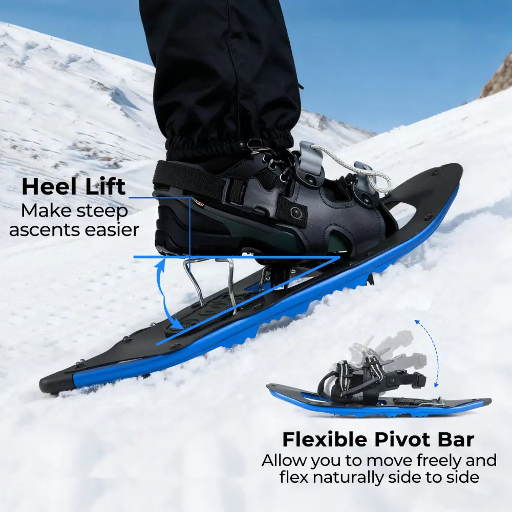 21€ Snowshoes with Trekking Poles-Blue - Blue - Winter Sports & Activities