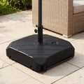 211 LBS Fillable Patio Umbrella Base with Wheels and Telescopic Pull Rod - Outdoor Umbrella Bases