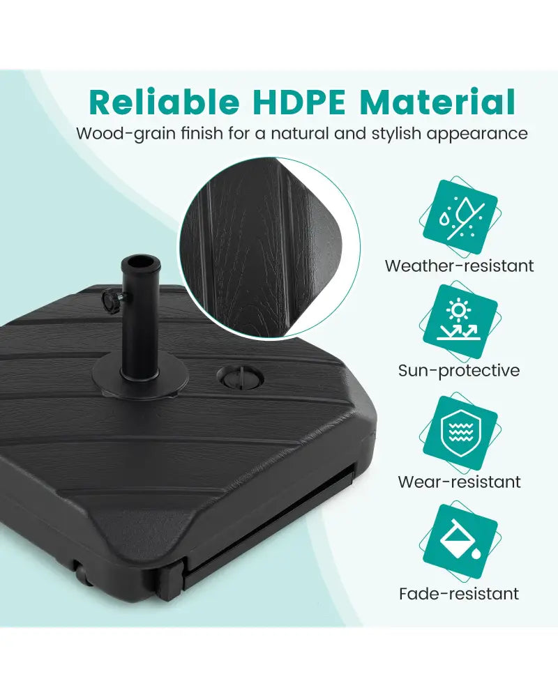 211 LBS Fillable Patio Umbrella Base with Wheels and Telescopic Pull Rod - Outdoor Umbrella Bases