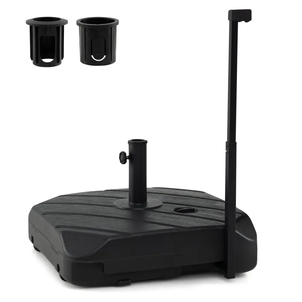 211 LBS Fillable Patio Umbrella Base with Wheels and Telescopic Pull Rod - Outdoor Umbrella Bases