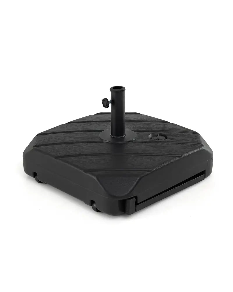 211 LBS Fillable Patio Umbrella Base with Wheels and Telescopic Pull Rod - Outdoor Umbrella Bases