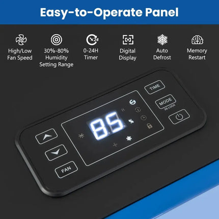 215 Pints 8000 Sq.Ft Commercial Dehumidifier For Home and Basement with 24H Timer-Blue Costway