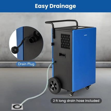 215 Pints 8000 Sq.Ft Commercial Dehumidifier For Home and Basement with 24H Timer-Blue Costway