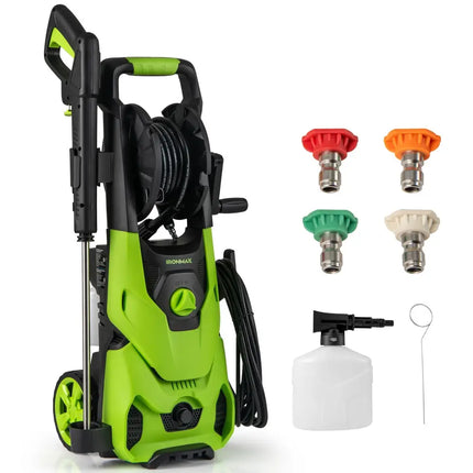 2150PSI Electric Pressure Washer 1.2GPM with 4 Quick Connect Nozzles and Foam Cannon-Green - Green - Pressure Washers