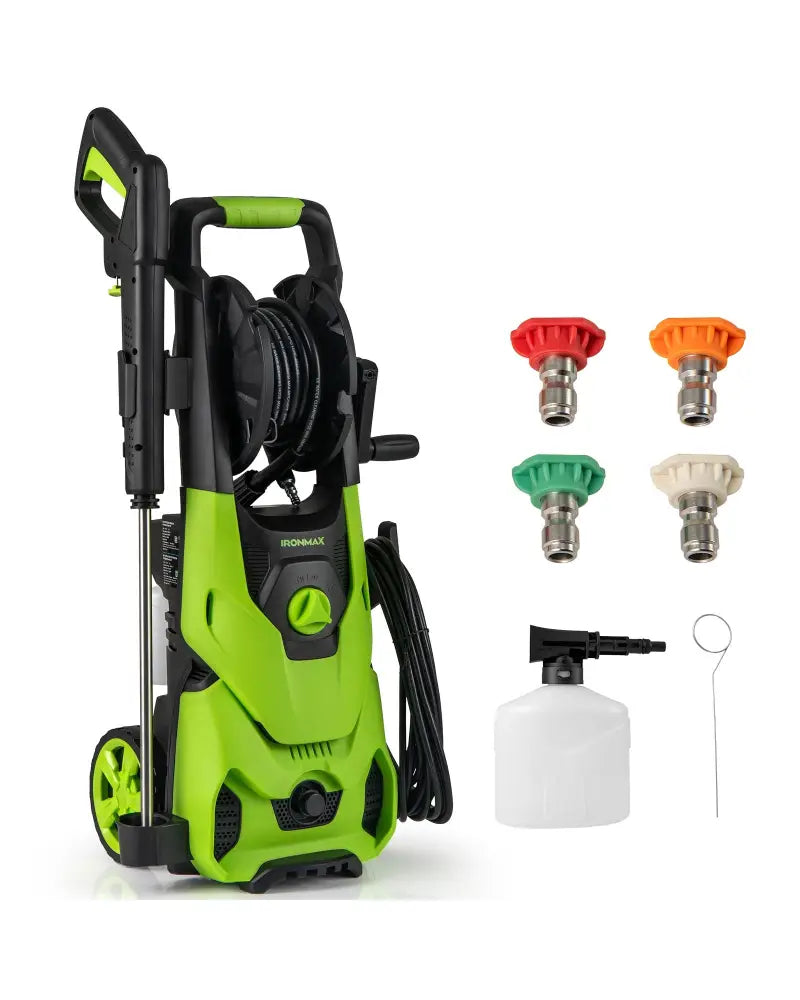 2150PSI Electric Pressure Washer 1.2GPM with 4 Quick Connect Nozzles and Foam Cannon-Green - Green - Pressure Washers