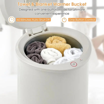 21L Bathroom Towel Warmer with Auto Shut-Gray Costway