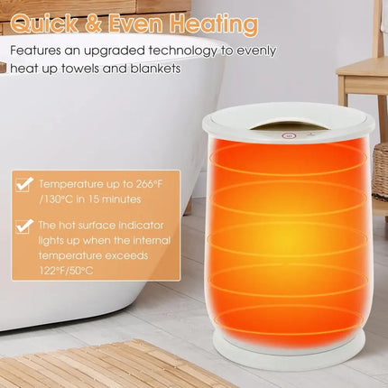 21L Bathroom Towel Warmer with Auto Shut-Gray Costway
