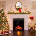 22.5 Inch Electric Fireplace Insert Freestanding and Recessed Heater - Black - Fireplaces