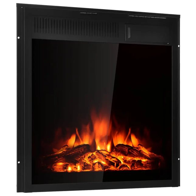 22.5 Inch Electric Fireplace Insert Freestanding and Recessed Heater - Black - Fireplaces