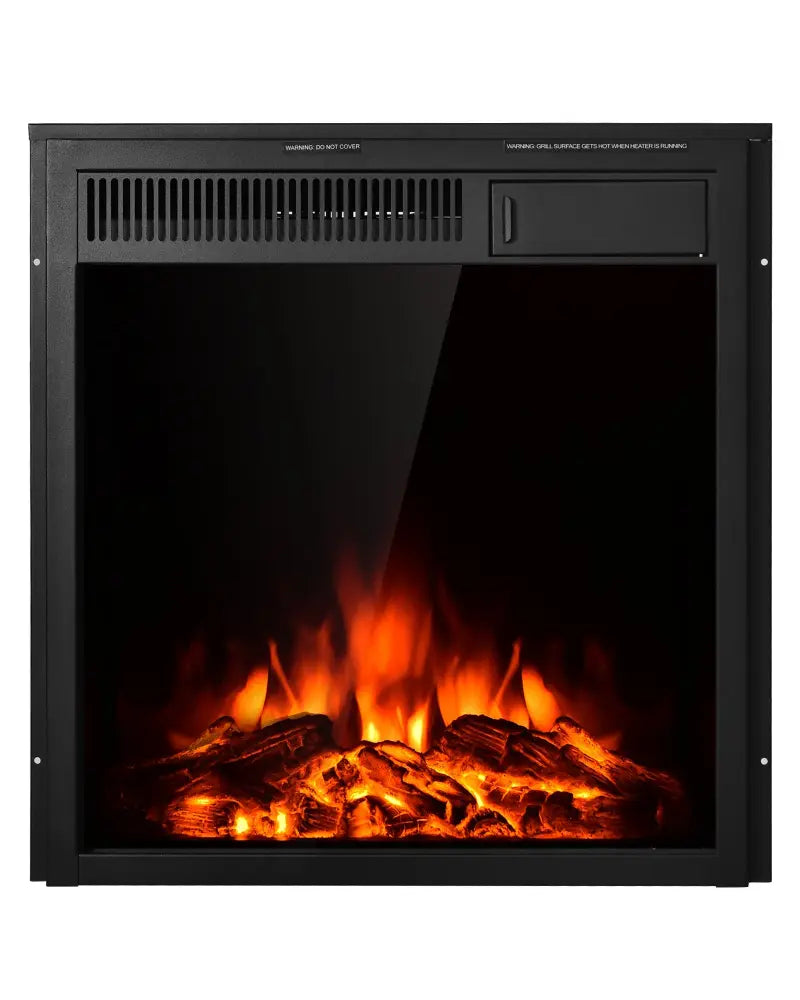 22.5 Inch Electric Fireplace Insert Freestanding and Recessed Heater - Black - Fireplaces