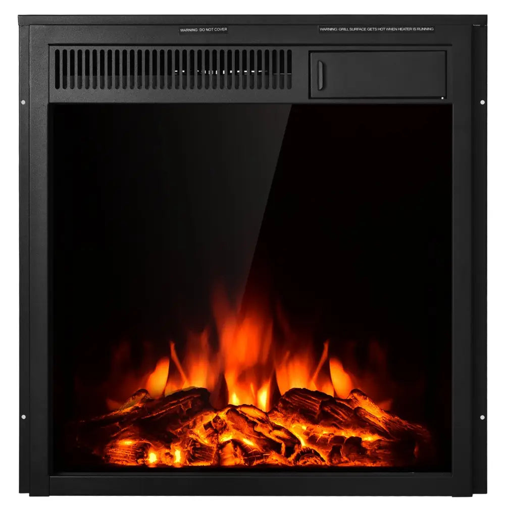 22.5 Inch Electric Fireplace Insert Freestanding and Recessed Heater - Black - Fireplaces