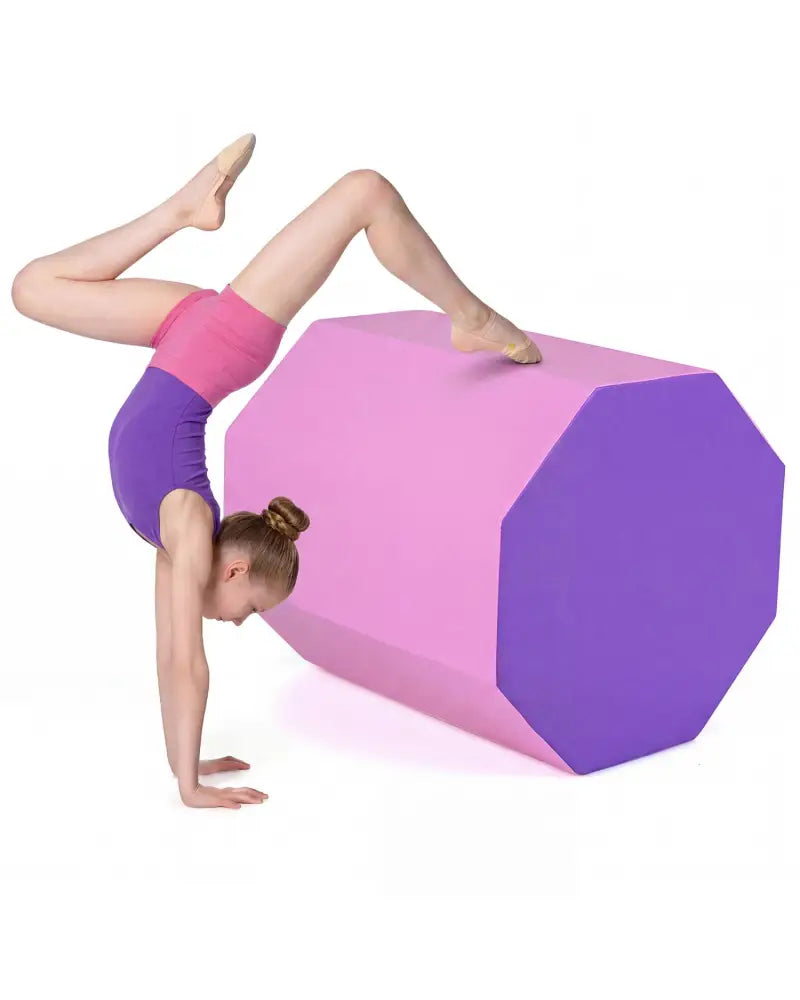 22.5’’ x 26’’ Octagon Tumbling Mat with Zippered Cover and Thick Foam Filling-Pink - Pink - Yoga & Gym Mats