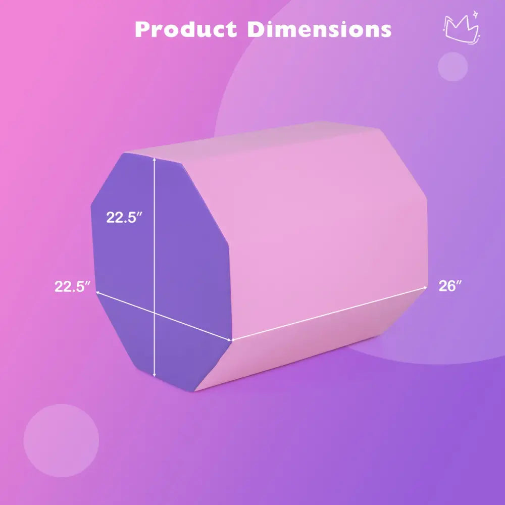 22.5’’ x 26’’ Octagon Tumbling Mat with Zippered Cover and Thick Foam Filling-Pink - Pink - Yoga & Gym Mats