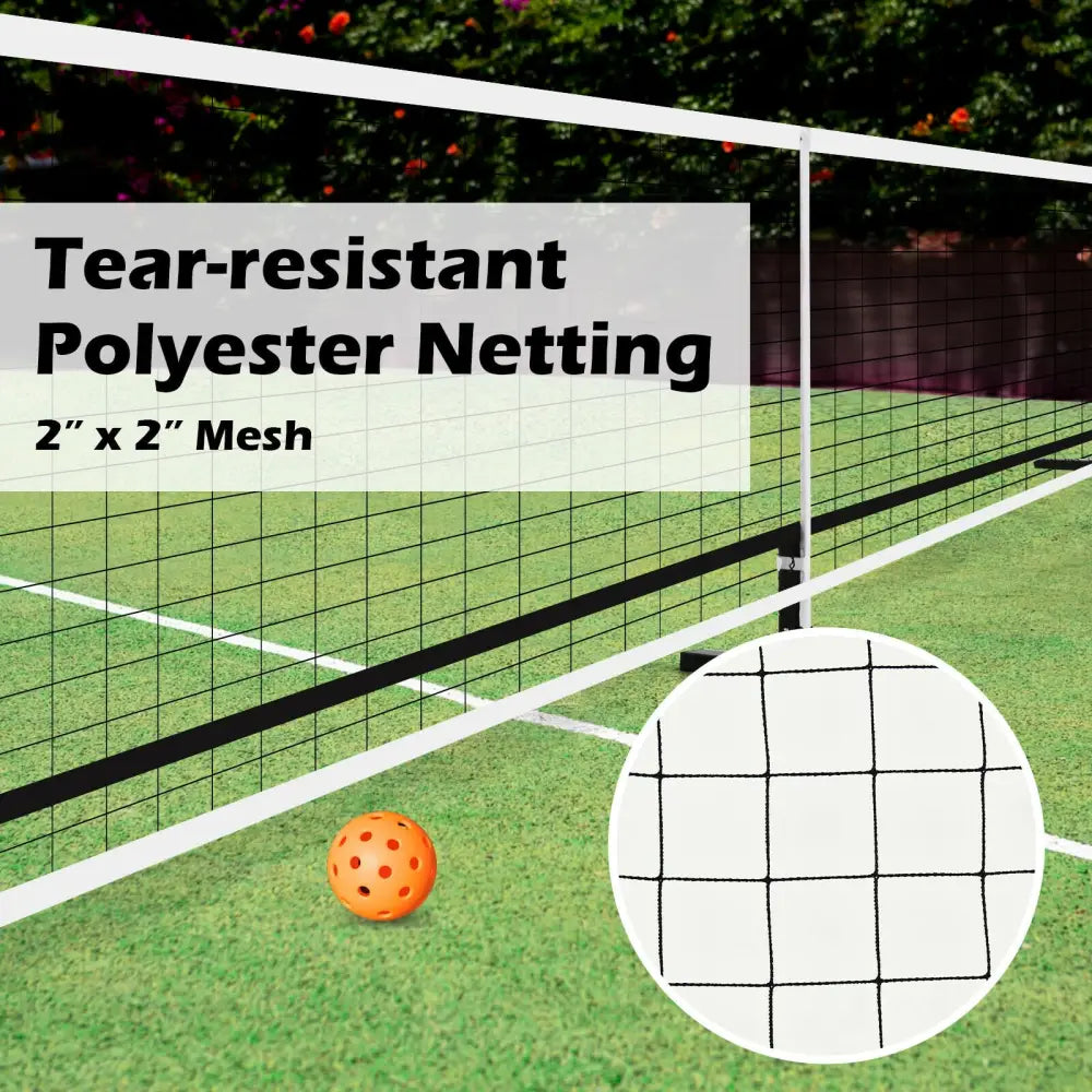 22 Feet Portable Pickleball Net Set System with Carry Bag for Indoor Outdoor Game - Black - Sport Equipments