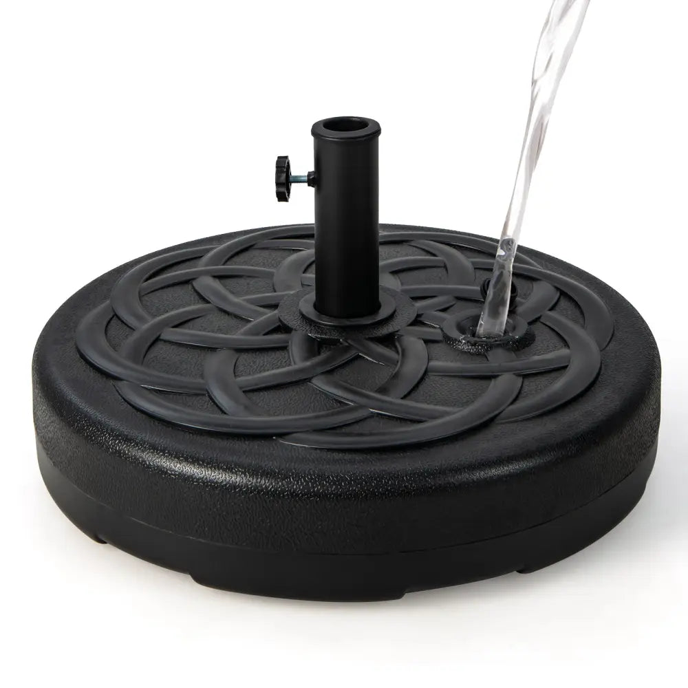 22 Inch Fillable Heavy-Duty Round Patio Umbrella Base Stand - Black - Outdoor Umbrella Bases
