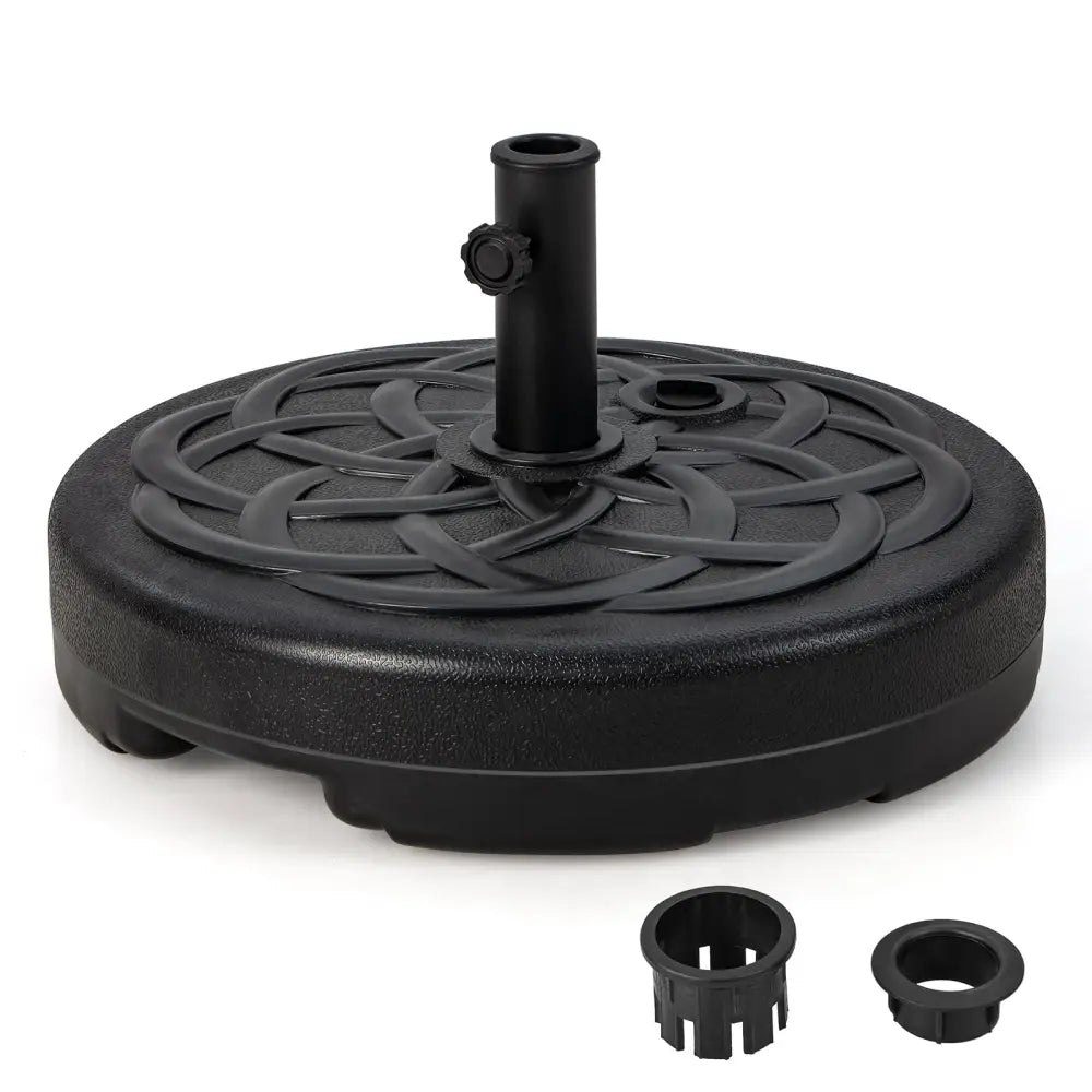 22 Inch Fillable Heavy-Duty Round Patio Umbrella Base Stand - Black - Outdoor Umbrella Bases