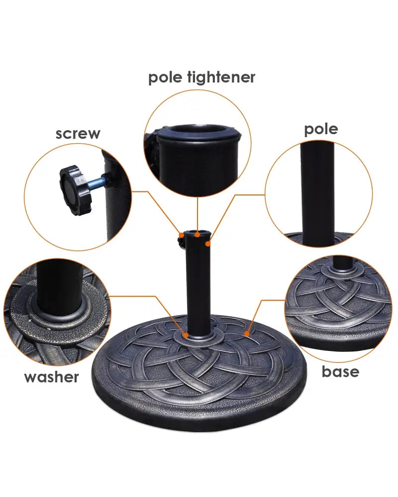 22 Inch Heavy Duty Round Umbrella Base Stand - Bronze - Outdoor Umbrella Bases