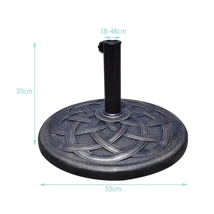 22 Inch Heavy Duty Round Umbrella Base Stand - Bronze - Outdoor Umbrella Bases