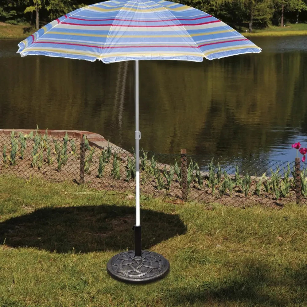 22 Inch Heavy Duty Round Umbrella Base Stand - Bronze - Outdoor Umbrella Bases