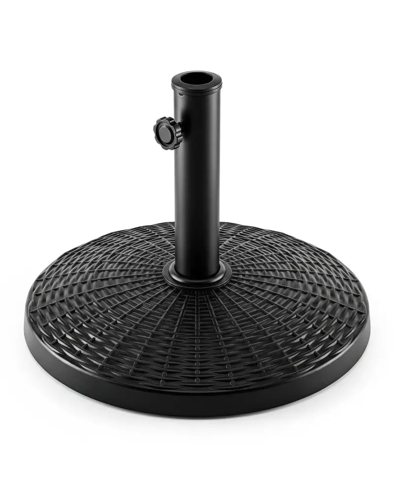 22 lbs Patio Resin Outdoor Umbrella Base with Wicker Style for Outdoor Use-Black - Black - Outdoor Umbrella Bases