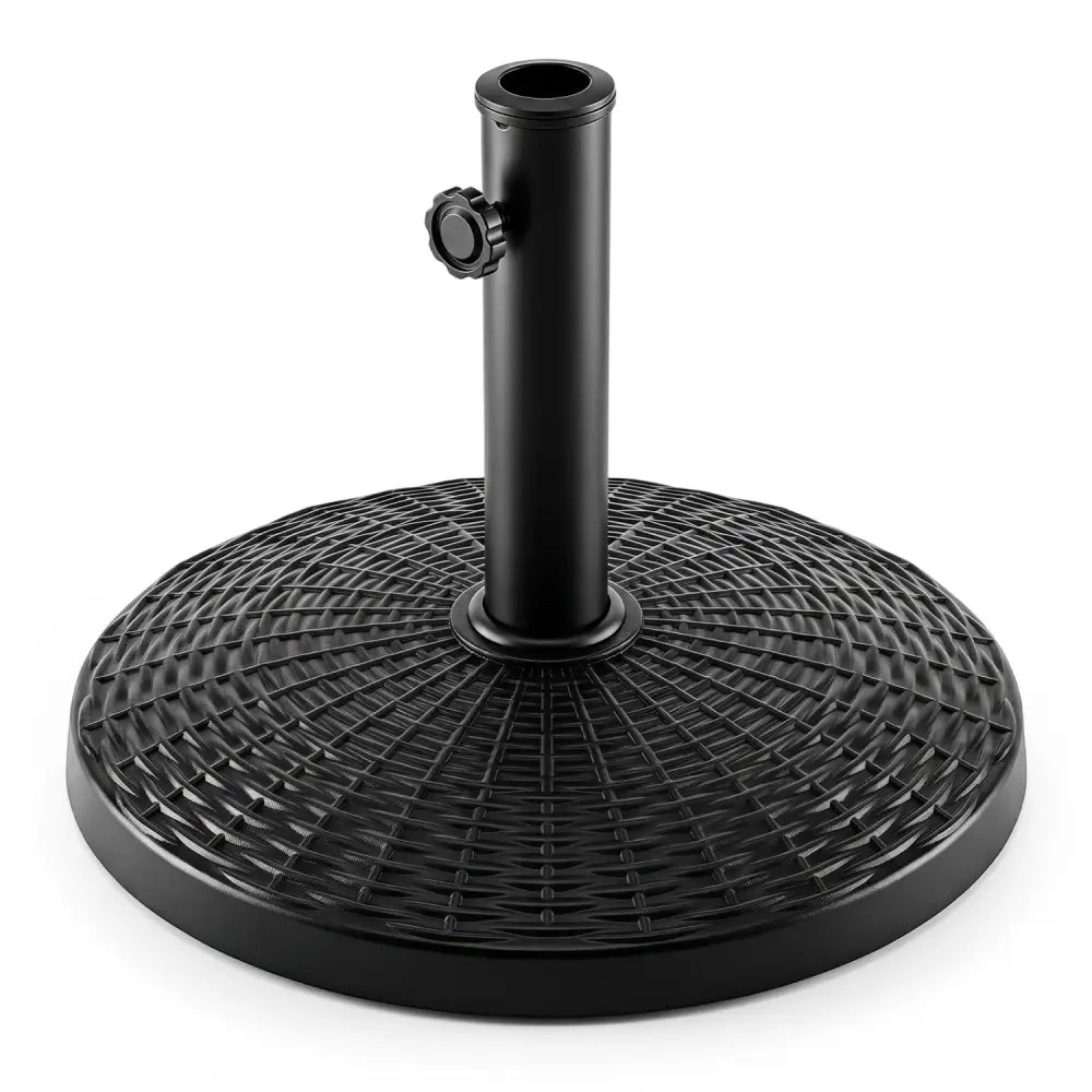 22 lbs Patio Resin Outdoor Umbrella Base with Wicker Style for Outdoor Use-Black - Black - Outdoor Umbrella Bases
