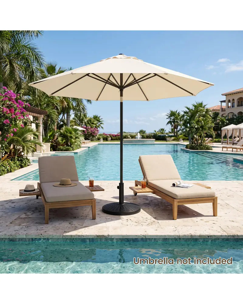 22 lbs Patio Resin Outdoor Umbrella Base with Wicker Style for Outdoor Use-Black - Black - Outdoor Umbrella Bases