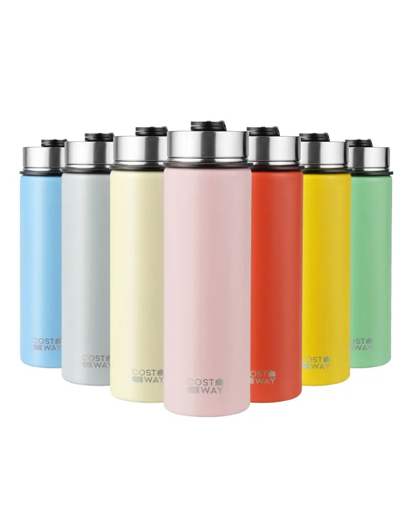 22 Oz Double-walled Insulated Stainless Steel Water Bottle with 2 Lids and Straw-Green - Green - Kitchen Utensils