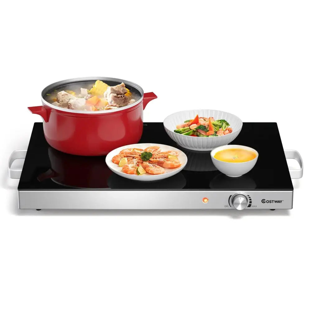 22 x 14 Inch Electric Warming Tray Hot Plate Dish Warmer with Adjustable Temperature Costway