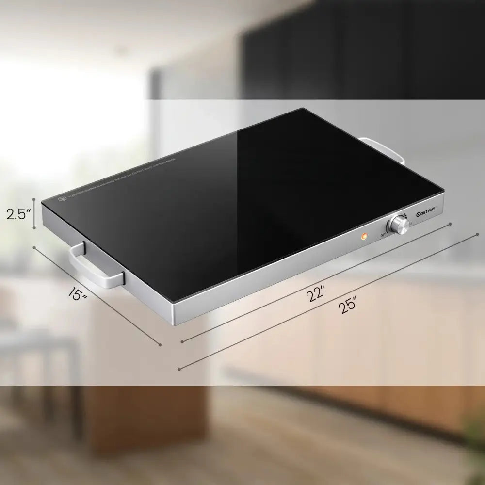 22 x 14 Inch Electric Warming Tray Hot Plate Dish Warmer with Adjustable Temperature Costway