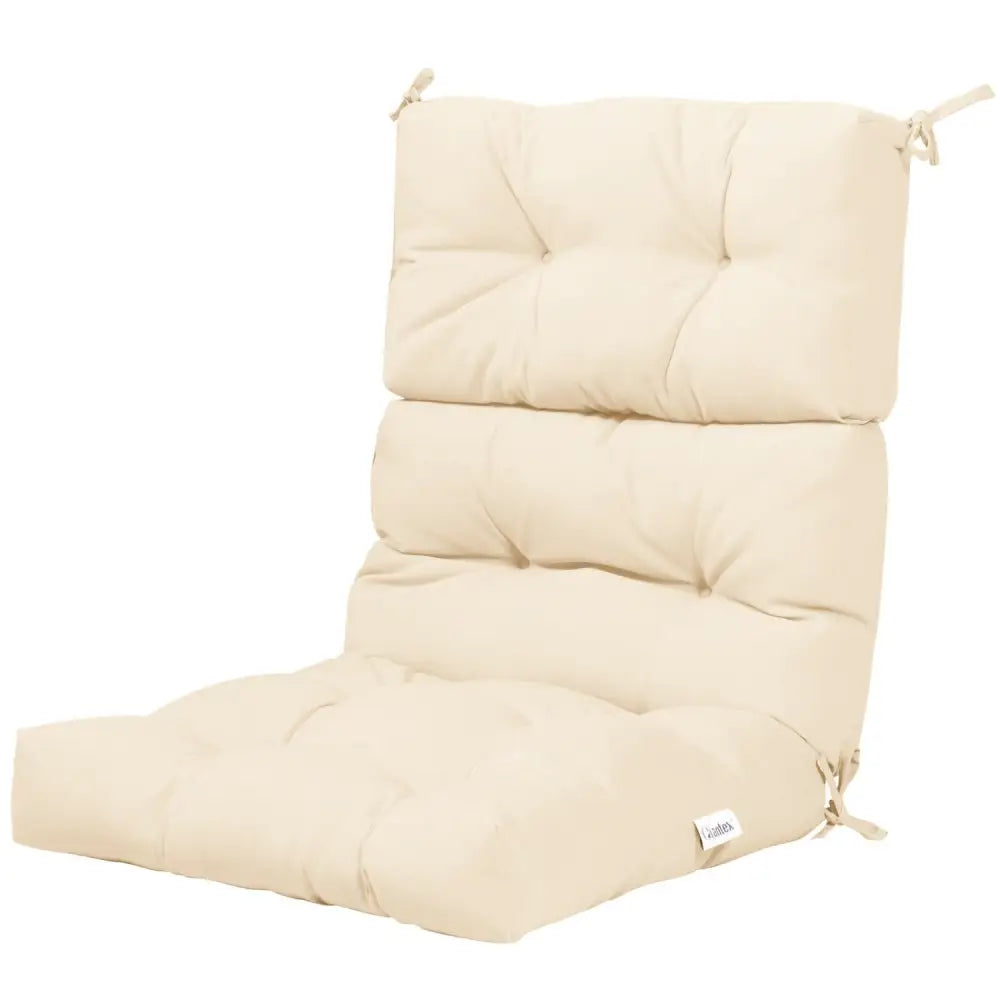 22 x 44 Inch Tufted Outdoor Patio Chair Seating Pad-Beige - Beige - Outdoor Furniture Accessories