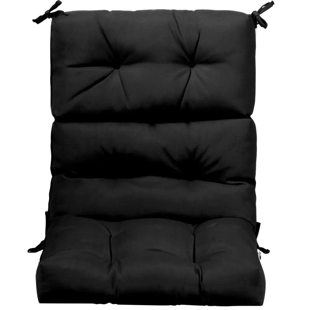 22 x 44 Inch Tufted Outdoor Patio Chair Seating Pad-Black - Black - Outdoor Furniture Accessories