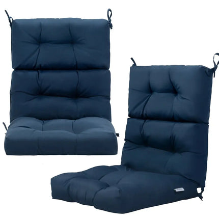 22 x 44 Inch Tufted Outdoor Patio Chair Seating Pad-Blue - Blue - Outdoor Furniture Accessories