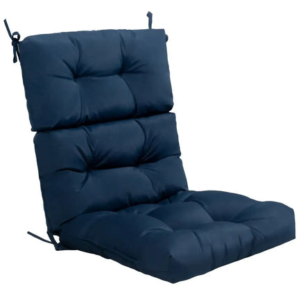 22 x 44 Inch Tufted Outdoor Patio Chair Seating Pad-Blue - Blue - Outdoor Furniture Accessories