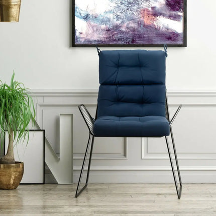 22 x 44 Inch Tufted Outdoor Patio Chair Seating Pad-Blue - Blue - Outdoor Furniture Accessories