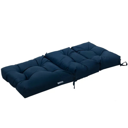 22 x 44 Inch Tufted Outdoor Patio Chair Seating Pad-Blue - Blue - Outdoor Furniture Accessories