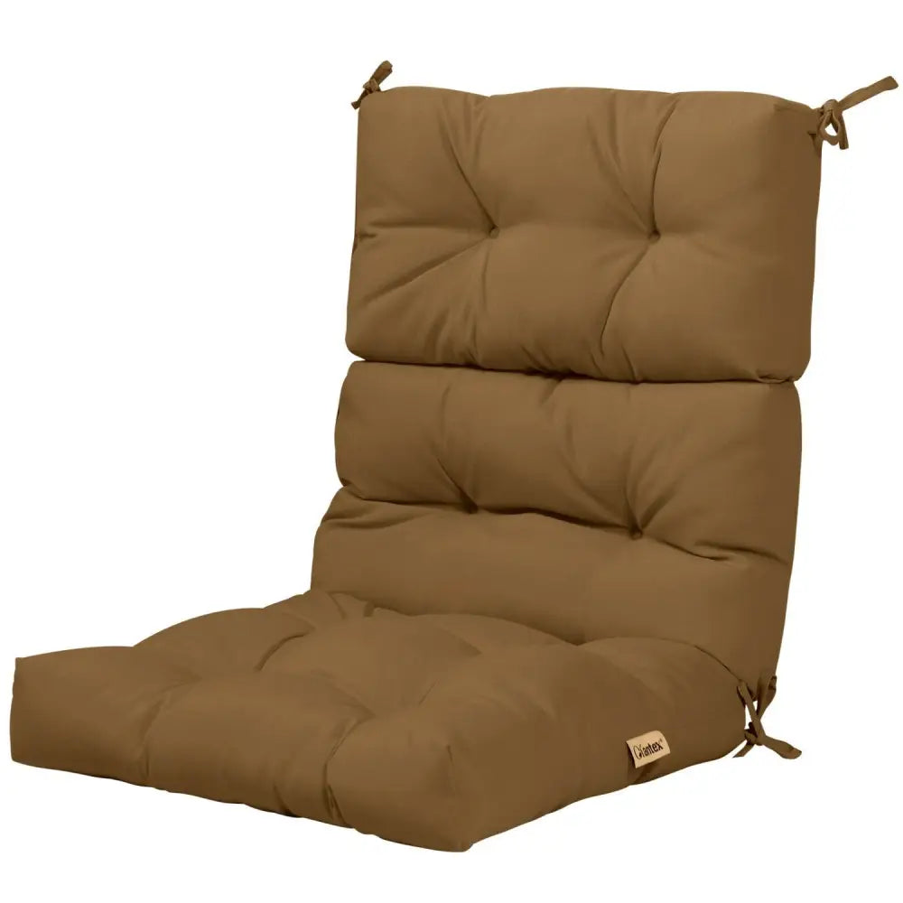 22 x 44 Inch Tufted Outdoor Patio Chair Seating Pad-Brown - Brown - Outdoor Furniture Accessories