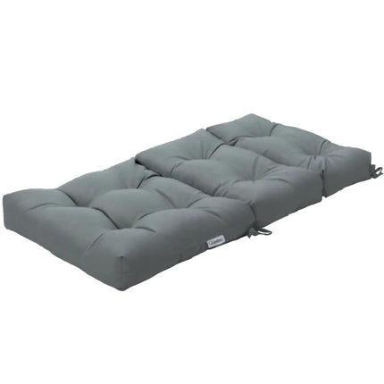 22 x 44 Inch Tufted Outdoor Patio Chair Seating Pad-Gray - Gray - Outdoor Furniture Accessories