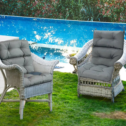 22 x 44 Inch Tufted Outdoor Patio Chair Seating Pad-Gray - Gray - Outdoor Furniture Accessories