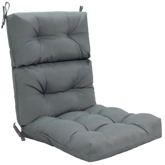 22 x 44 Inch Tufted Outdoor Patio Chair Seating Pad-Gray - Gray - Outdoor Furniture Accessories