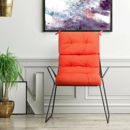22 x 44 Inch Tufted Outdoor Patio Chair Seating Pad-Orange - Orange - Outdoor Furniture Accessories