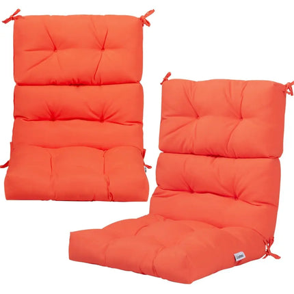 22 x 44 Inch Tufted Outdoor Patio Chair Seating Pad-Orange - Orange - Outdoor Furniture Accessories